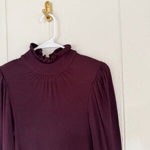 Dear John Plum Ruffled Top